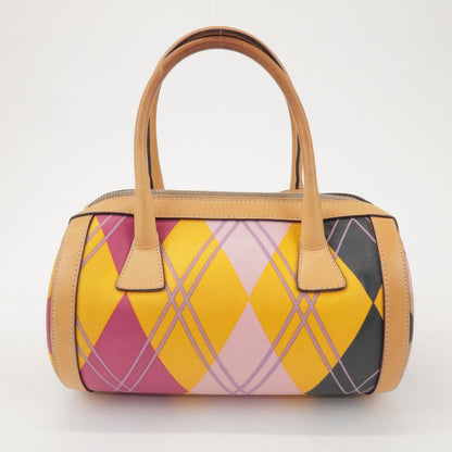Christian Dior Pvc Leather Hand Bag Light Brown Pink Orange Rovelle Bags