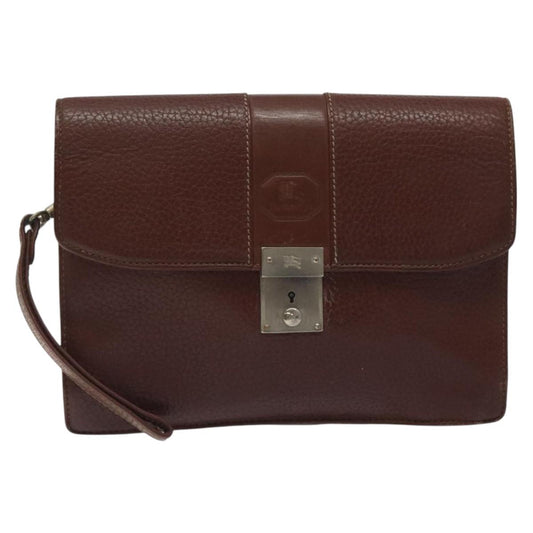 Burberry Brown Leather Clutch Bag ( )