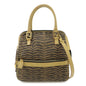 FENDI Leather Canvas 2Way Bag Hand Bag Zebra Print Black Brown Rovelle Bags