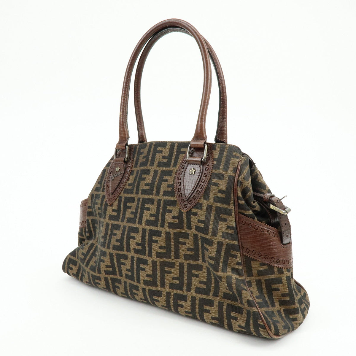 FENDI Zucca Ethnico Canvas Leather Tote Bag Shoulder Bag 8BN162 Rovelle Bags