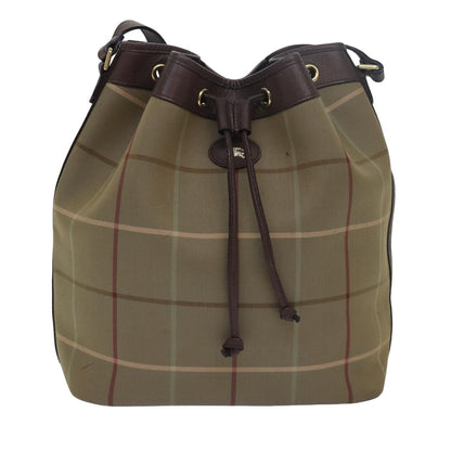 Burberry Nova Brand Canvas Green Shoulder Bag