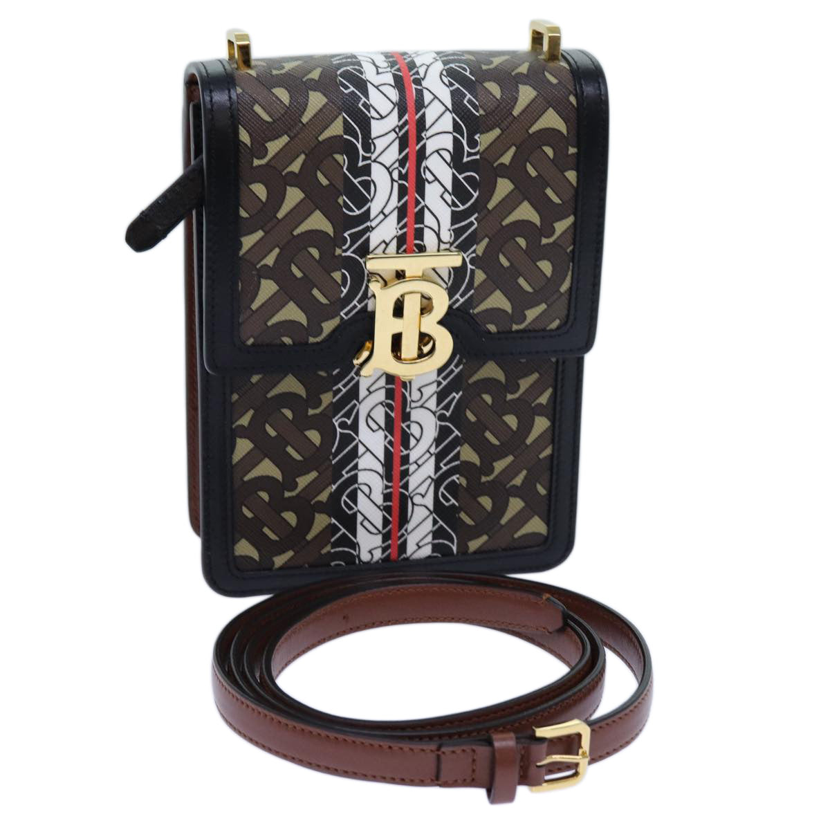 Burberry Brand Canvas Brown Shoulder Bag Style 2