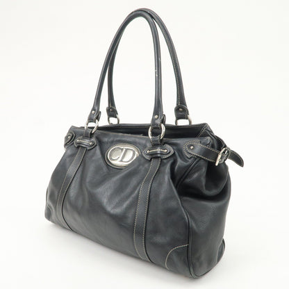 Christian Dior Leather Shoulder Bag Hand Bag Black Silver Hdw Rovelle Bags