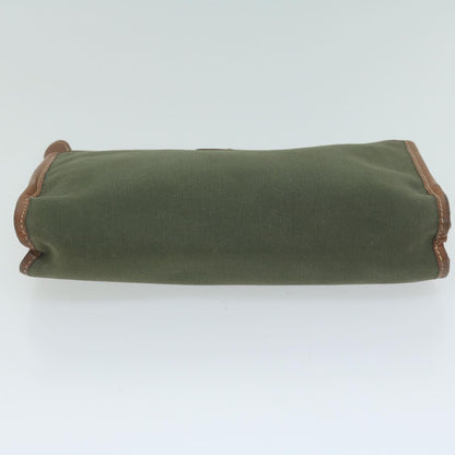 Burberry Brand Canvas Green Clutch Bag