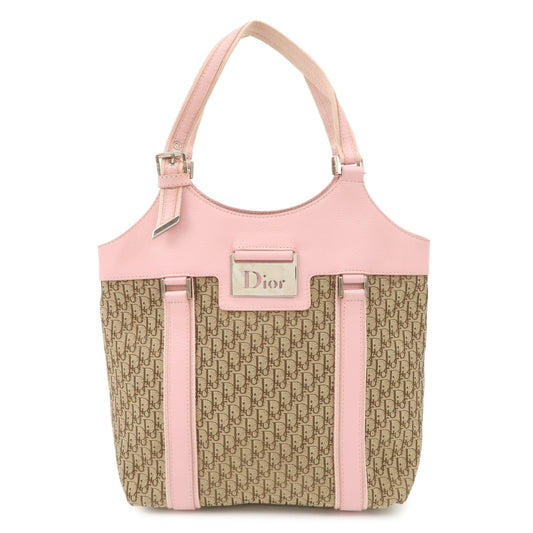 Christian Dior Trotter Street Chic Canvas Tote Bag Beige Pink Rovelle Bags