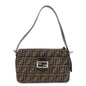 FENDI Zucca Canvas Leather Semi Shoulder Bag Black Brown 26566 Rovelle Bags