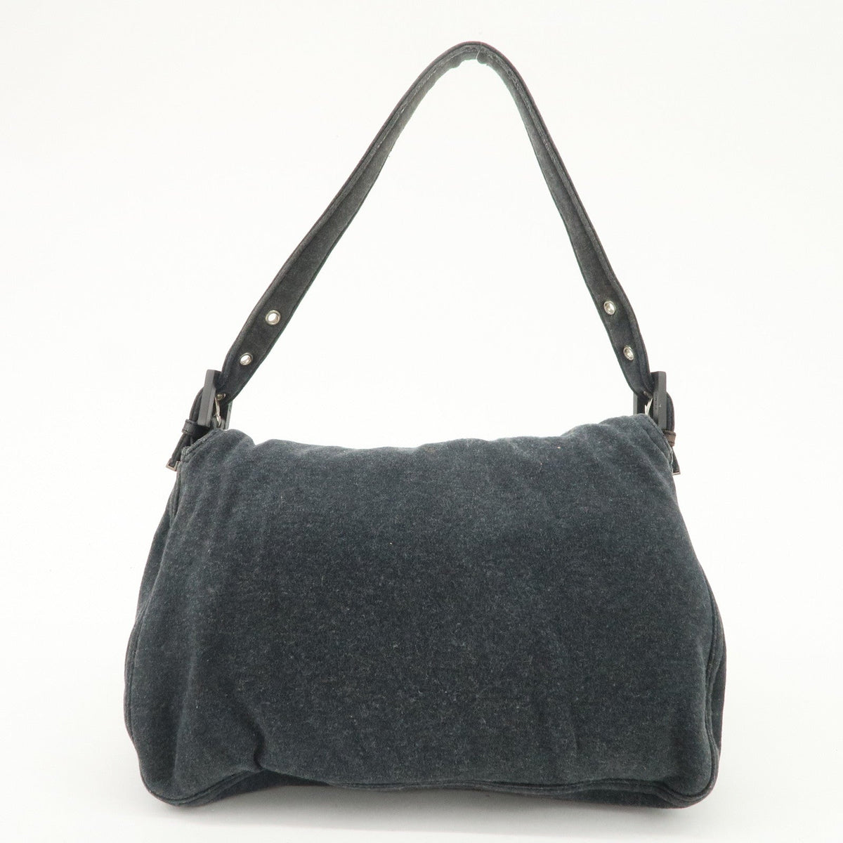 FENDI Mamma Baguette Zucca Cotton Shoulder Bag Gray 26325 Rovelle Bags