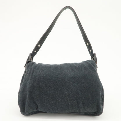 FENDI Mamma Baguette Zucca Cotton Shoulder Bag Gray 26325 Rovelle Bags