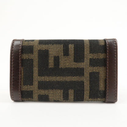 FENDI Zucca Canvas Leather 6 Ring Key Case Key Holder Brown 10163 Rovelle Bags