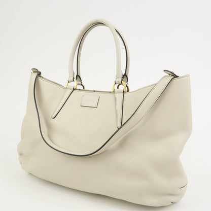 FENDI Logo Leather 2Way Bag Hand Bag Shoulder Bag Ivory 8BN238 Rovelle Bags