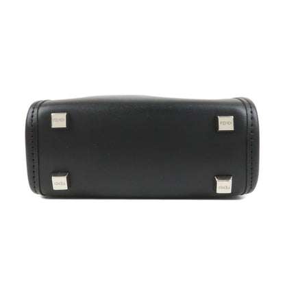 FENDI Leather Sunshine Shopper Small 2Way Bag Hand Bag Black 8BS051 Rovelle Bags