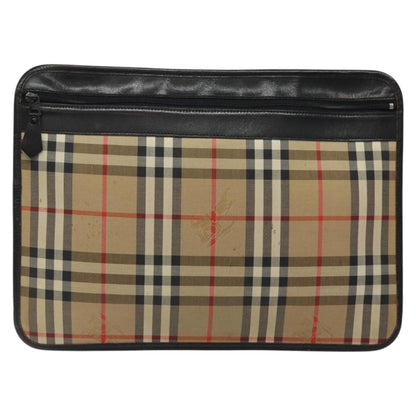 Burberry Nova Check Beige Canvas Clutch Bag ( )