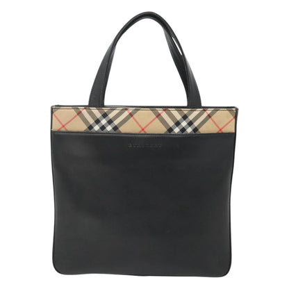 Burberry Nova Check Black Leather Handbag ( )