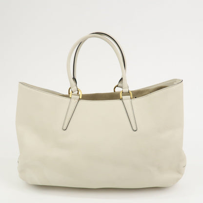 FENDI Logo Leather 2Way Bag Hand Bag Shoulder Bag Ivory 8BN238 Rovelle Bags