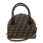FENDI Zucca Canvas Leather 2Way Hand Bag Shoulder Bag Brown Black Rovelle Bags