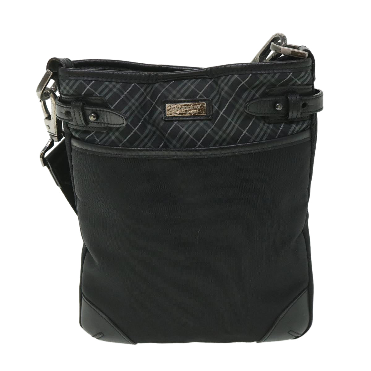 Burberry Label Brand Canvas Black Shoulder Bag