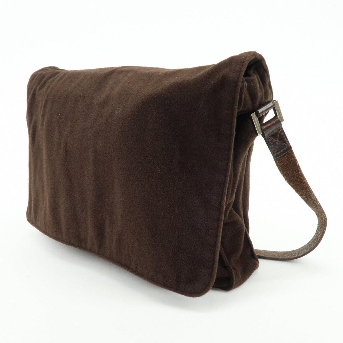 FENDI Wool Leather Shoulder Bag Crossbody Bag Brown 16071 Rovelle Bags