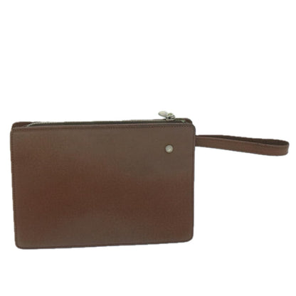 Burberry Brand Leather Brown Clutch Bag