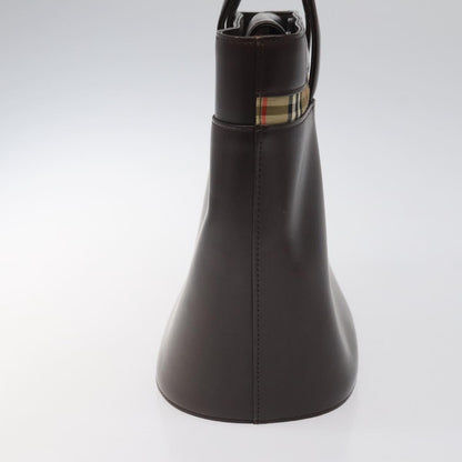 Burberry House Check Brown Leather Handbag ( )