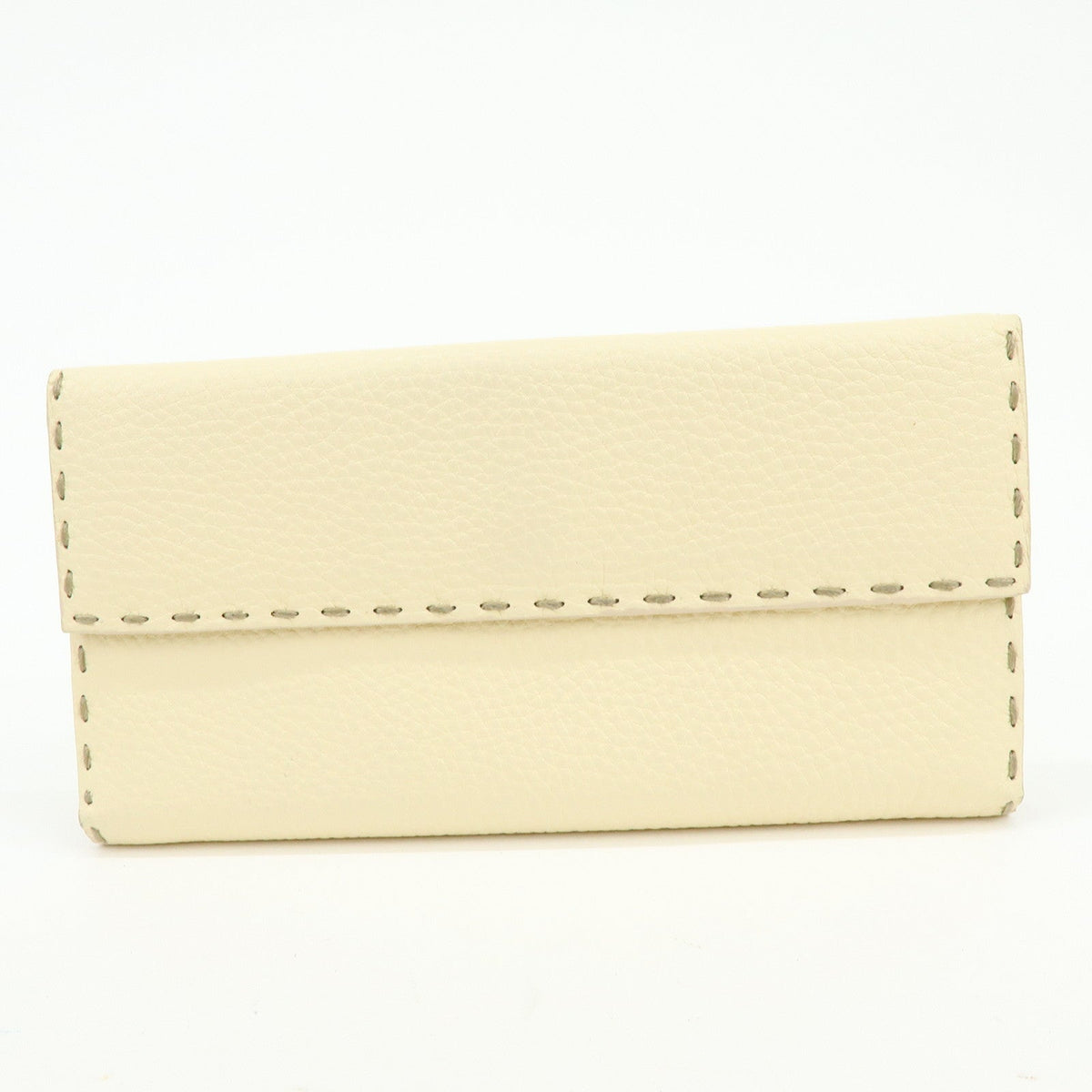 FENDI Selleria Calf Leather Long Wallet Ivory 8M0144 Rovelle Bags