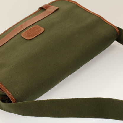Burberry Brand Canvas Green Shoulder Bag
