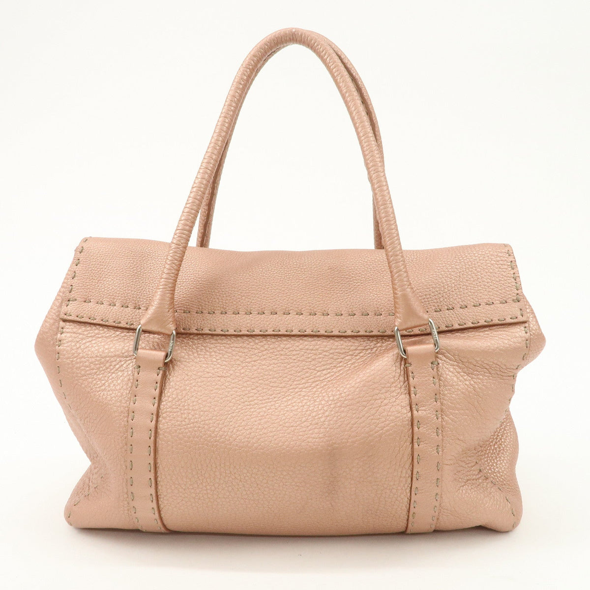 FENDI Selleria Leather Mini Linda Hand Bag Pink Silver Hardware 8BR458 Rovelle Bags