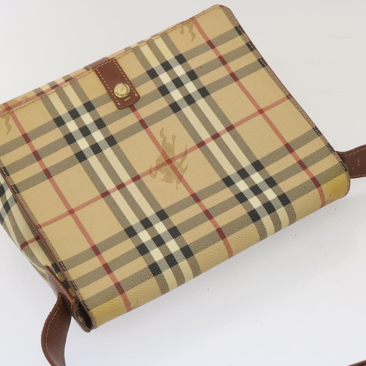 Burberry Nova Brand Canvas White Shoulder Bag Style 13