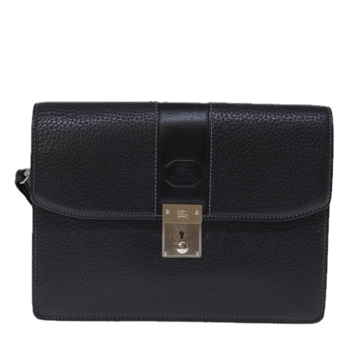 Burberry Brand Leather Black Clutch Bag Style 5