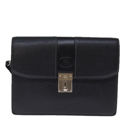 Burberry Brand Leather Black Clutch Bag Style 5