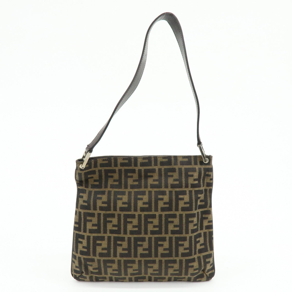 FENDI Zucca Canvas Leather Shoulder Bag Brown Black 83150820992 Rovelle Bags