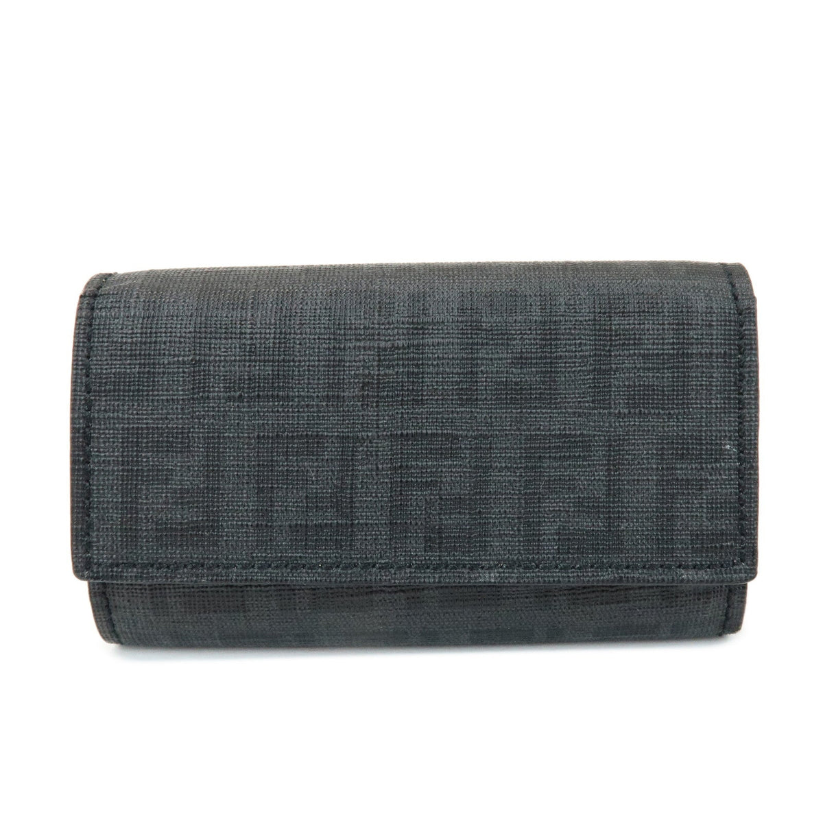 FENDI Zucca PVC Canvas 6 Rings Key Case Key Holder Black 8AP079 Rovelle Bags