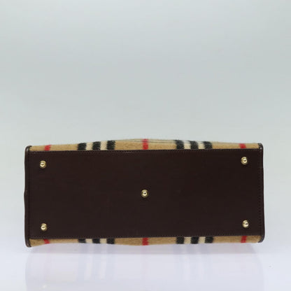Burberry Nova Check Beige Wool Shoulder Bag ( )