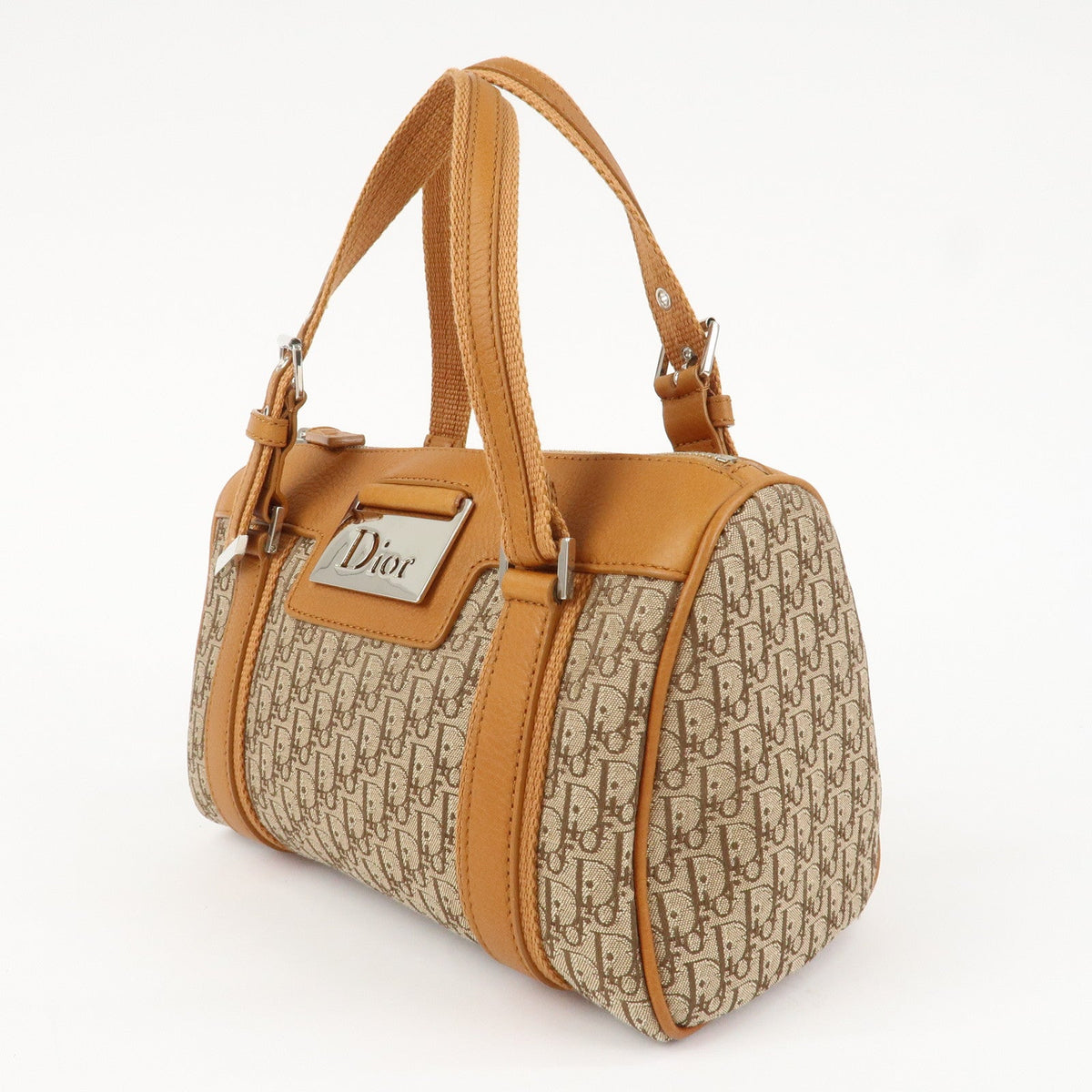 Christian Dior Trotter Canvas Leather Mini Boston Bag Hand Bag Rovelle Bags
