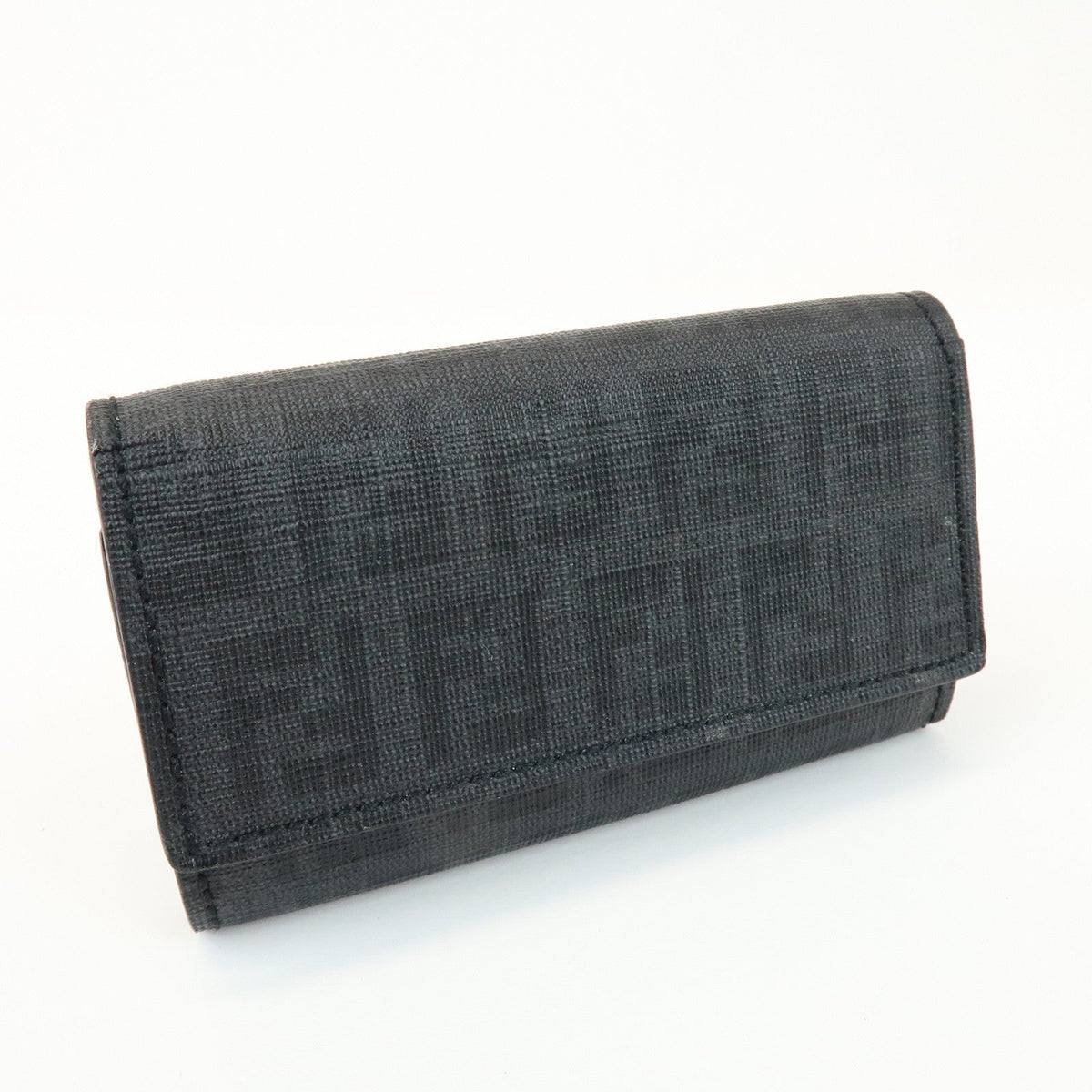 FENDI Zucca PVC Canvas 6 Rings Key Case Key Holder Black 8AP079 Rovelle Bags
