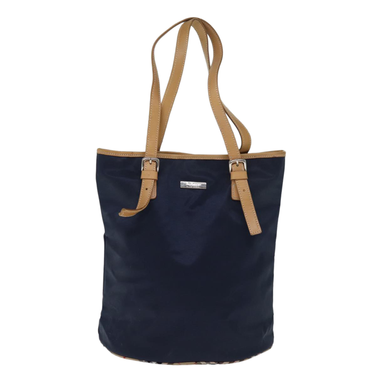 Burberry Nova Brand Check Blue Tote Bag
