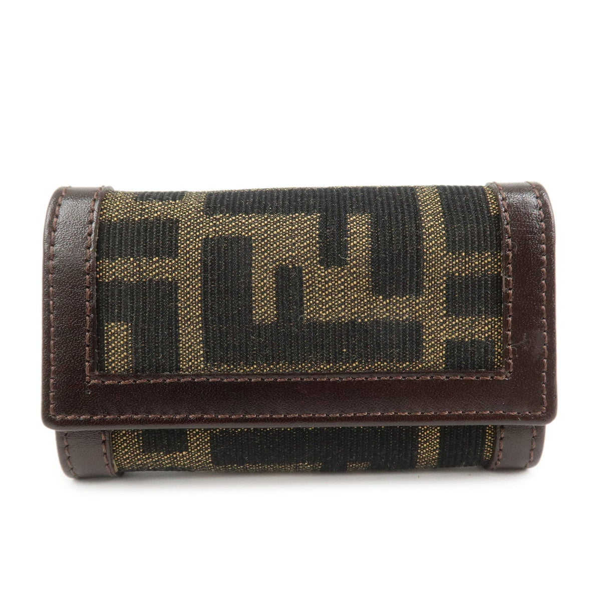 FENDI Zucca Canvas Leather 6 Ring Key Case Key Holder Brown 10163 Rovelle Bags