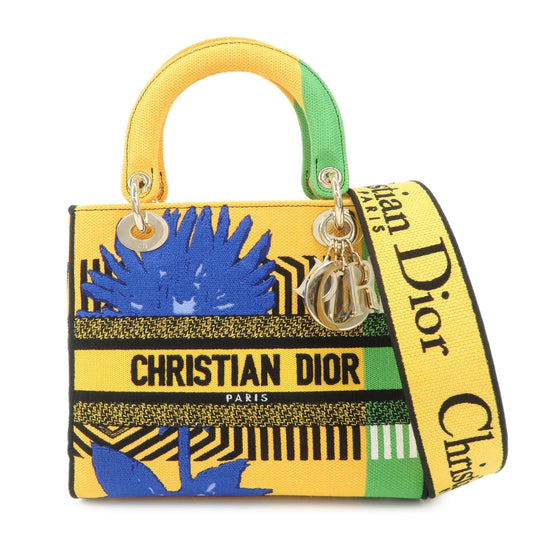 Christian Dior Canvas Lady D Lite 2Way Hand Bag Multicolor Yellow Rovelle Bags