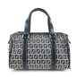 FENDI Zucchino Canvas Leather Hand Bag Mini Boston Bag Navy 16327 Rovelle Bags