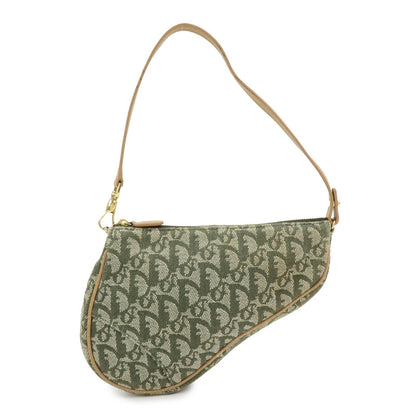 Christian Dior Saddle Trotter Jacquard Leather Hand Bag Green Rovelle Bags