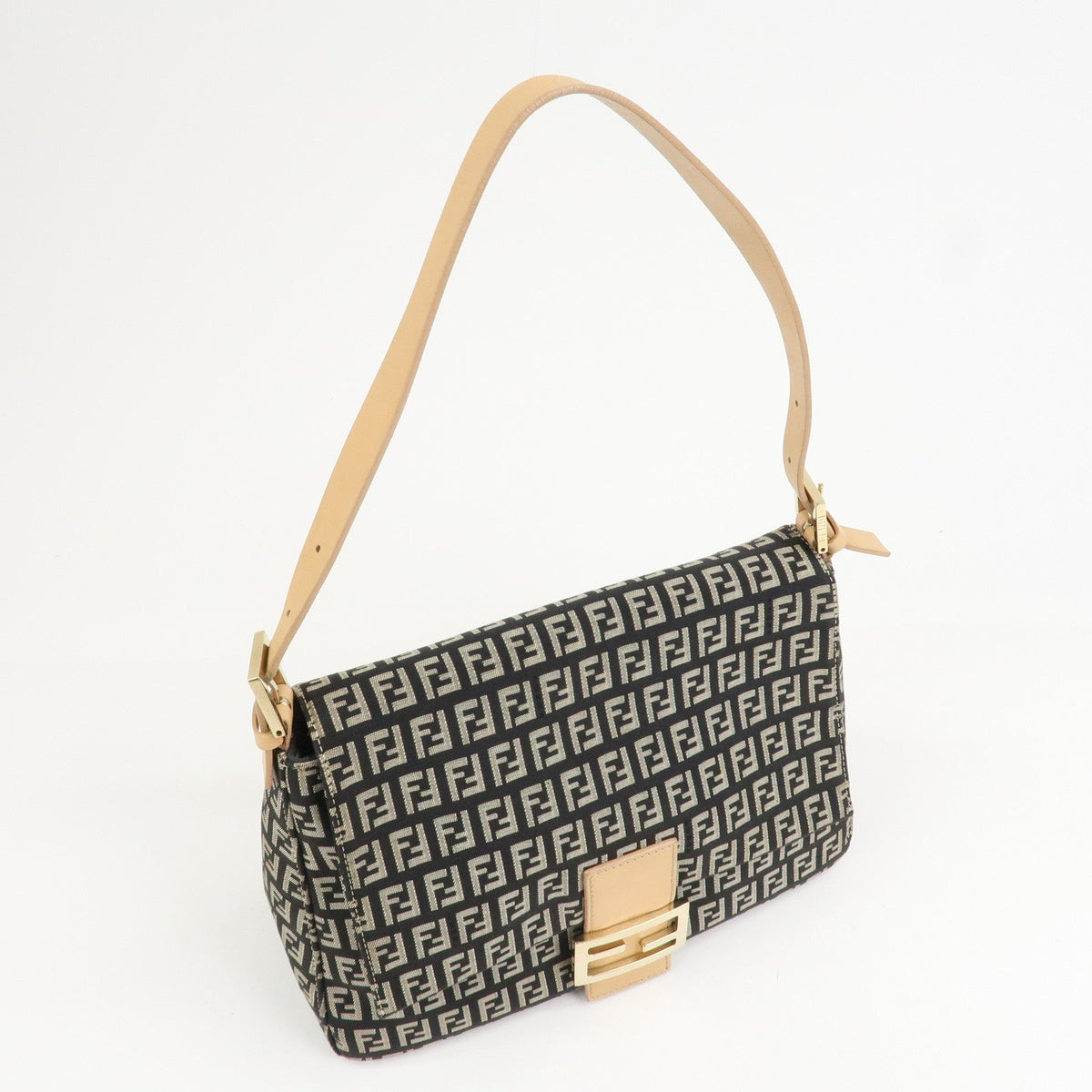 FENDI Mamma Baguette Canvas Leather Shoulder Bag 8BR001 Rovelle Bags