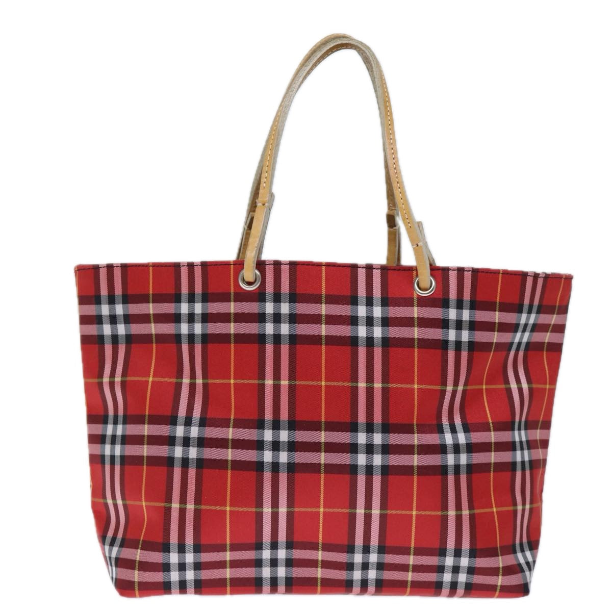 Burberry Nova Brand Check Red Tote Bag