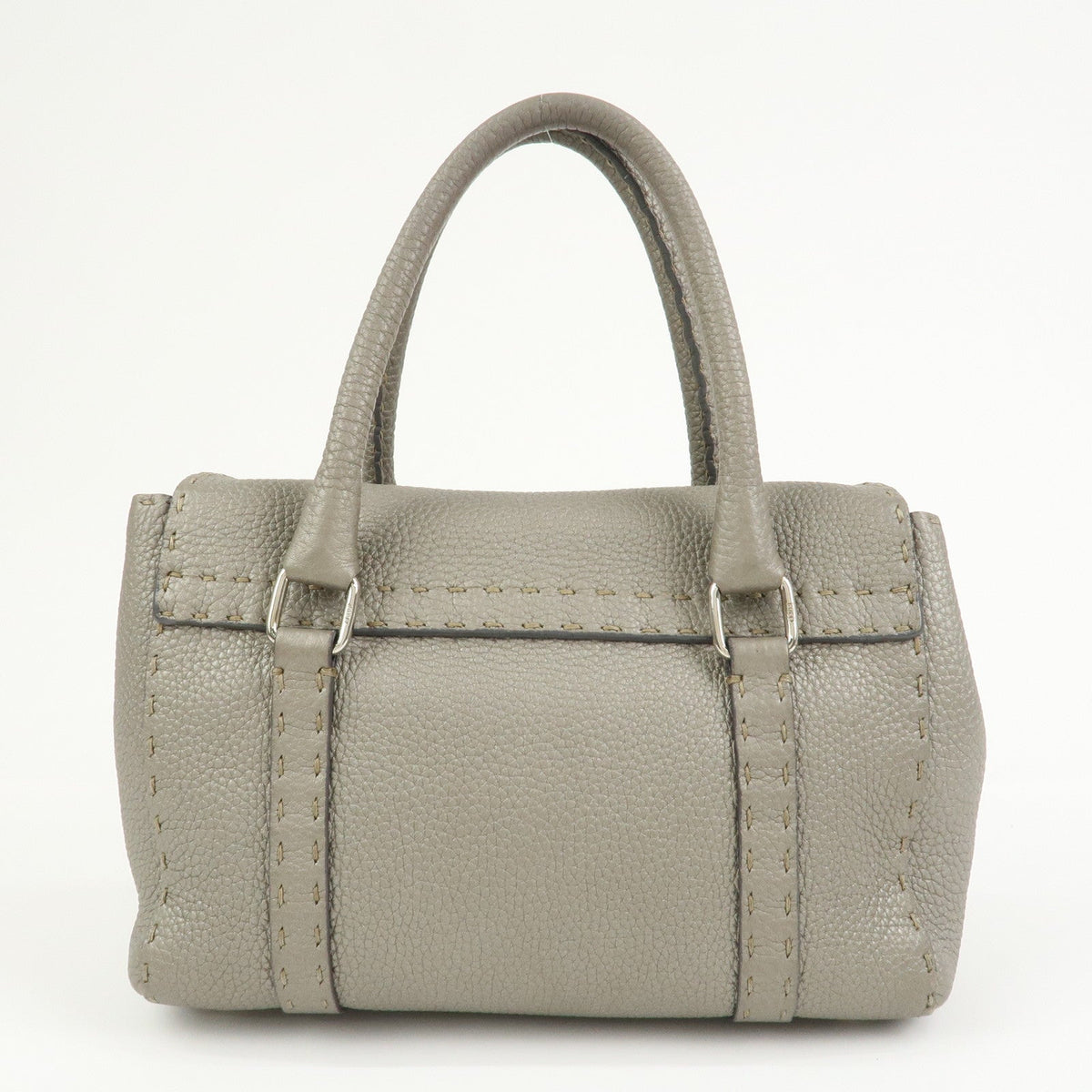 FENDI Seleria Mini Linda Leather Hand Shoulder Bag Greige 8BR486 Rovelle Bags