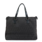 FENDI Zucchino Canvas Leather Tote Bag Hand Bag Black Rovelle Bags