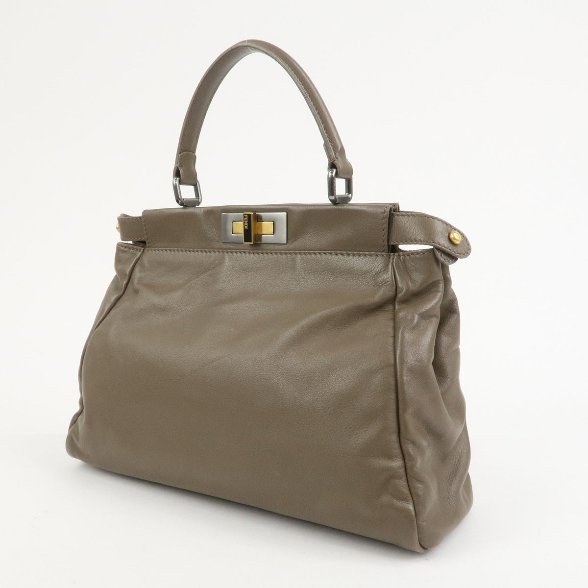 FENDI Leather Peekaboo 2Way Shoulder Bag Hand Bag Brown 8BN226 Rovelle Bags