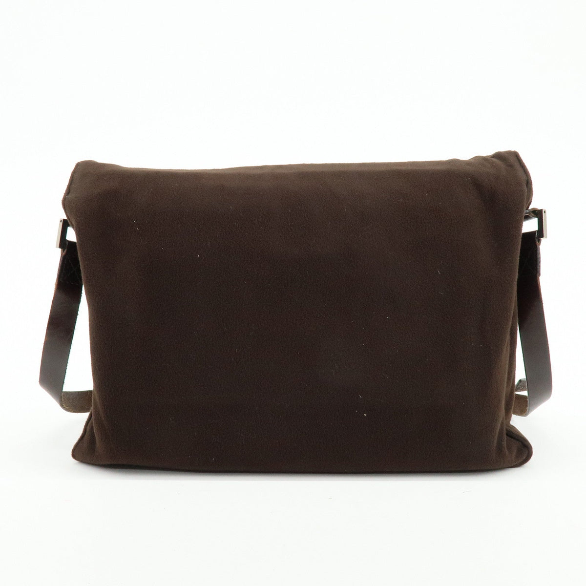 FENDI Wool Leather Shoulder Bag Crossbody Bag Brown 16071 Rovelle Bags