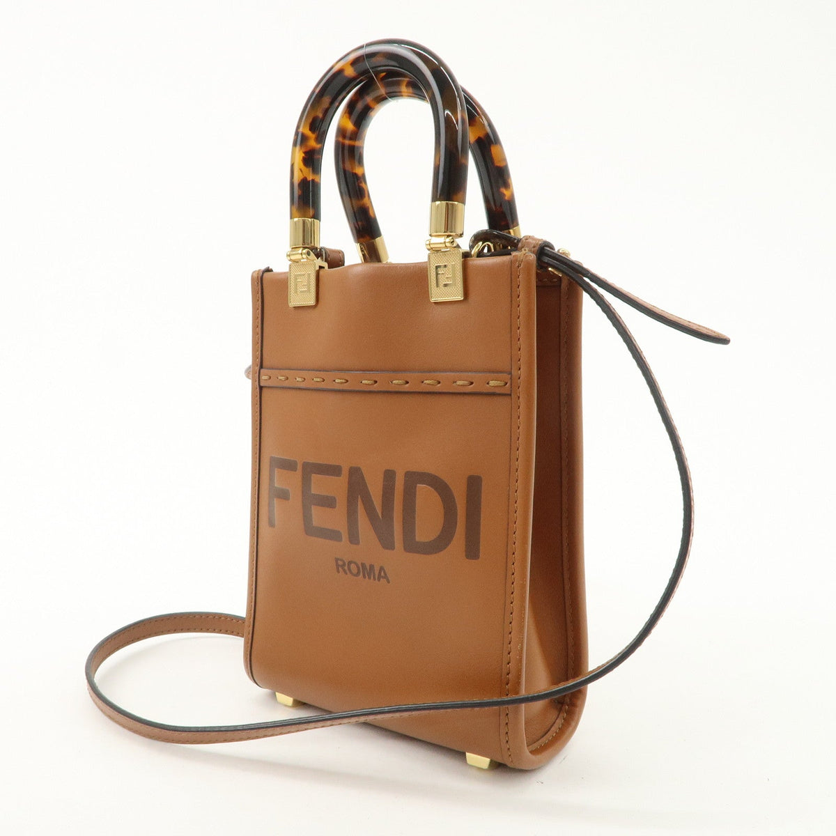 FENDI Sunshine Leather Shopper Small 2Way Bag Shoulder Bag 8BS051 Rovelle Bags