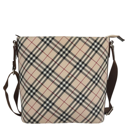 Burberry Nova Check Beige Canvas Shoulder Bag ( )