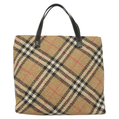 Burberry Nova Check Beige Wool Tote Bag ( )