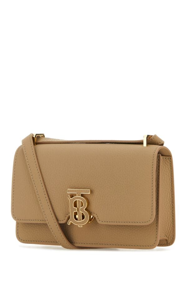 Burberry Woman Mini Leather Beige Crossbody Bag