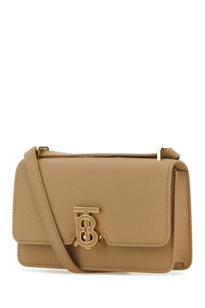 Burberry Woman Mini Leather Beige Crossbody Bag
